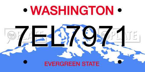 7EL7971 Washington License Plate