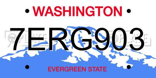 7ERG903 Washington License Plate