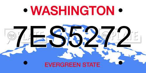 7ES5272 Washington License Plate