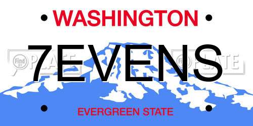 7EVENS Washington License Plate