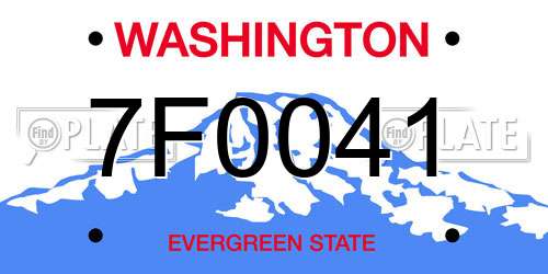 7F0041 Washington License Plate