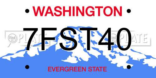 7FST40 Washington License Plate