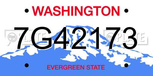 7G42173 Washington License Plate