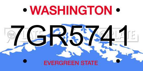 7GR5741 Washington License Plate
