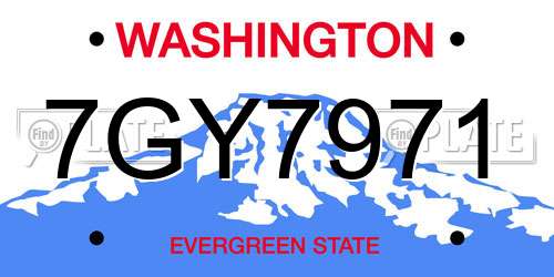 7GY7971 Washington License Plate
