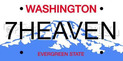 7HEAVEN Washington License Plate