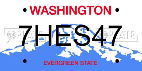 7HES47 Washington License Plate