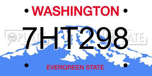 7HT298 Washington License Plate