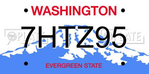 7HTZ95 Washington License Plate