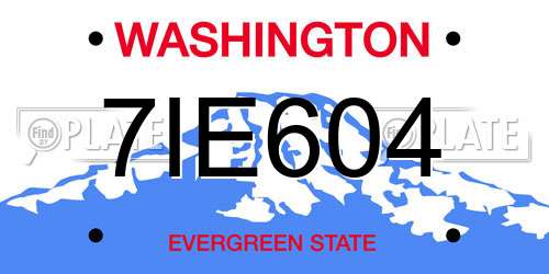 7IE604 Washington License Plate
