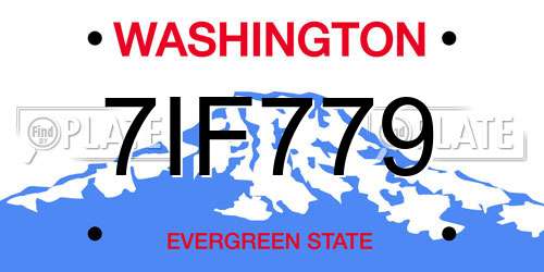 7IF779 Washington License Plate