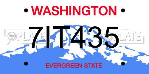 7IT435 Washington License Plate