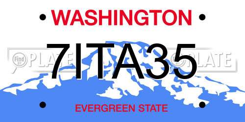 7ITA35 Washington License Plate