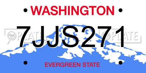 7JJS271 Washington License Plate