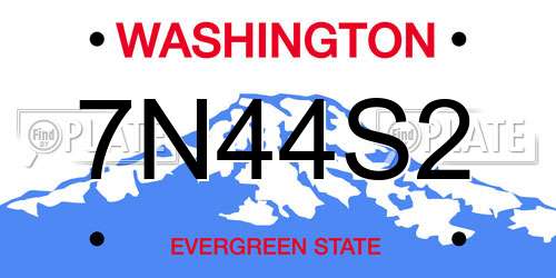 7N44S2 Washington License Plate