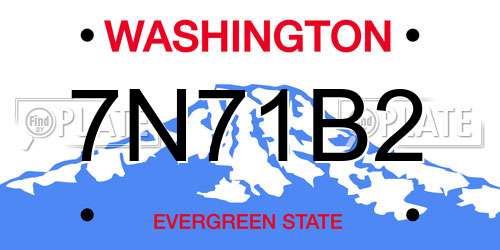 7N71B2 Washington License Plate