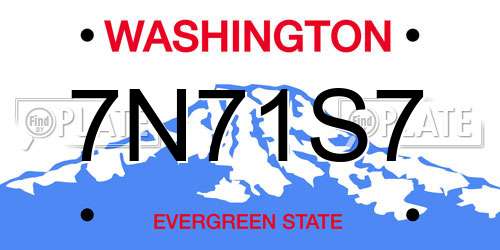 7N71S7 Washington License Plate