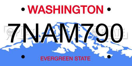 7NAM790 Washington License Plate