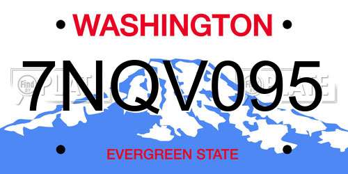 7NQV095 Washington License Plate