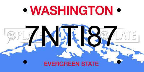 7NTI87 Washington License Plate