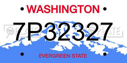 7P32327 Washington License Plate
