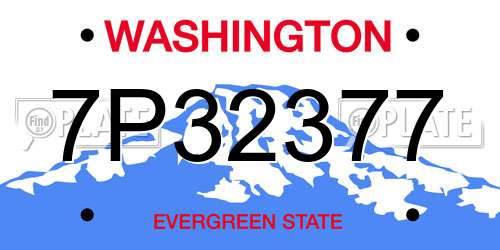 7P32377 Washington License Plate