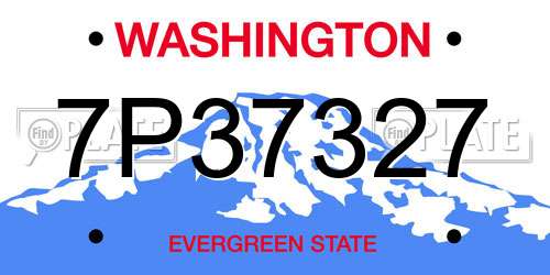 7P37327 Washington License Plate