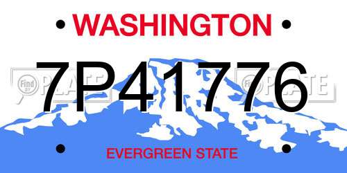 7P41776 Washington License Plate