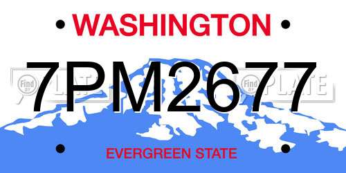7PM2677 Washington License Plate