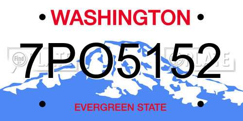 7PO5152 Washington License Plate
