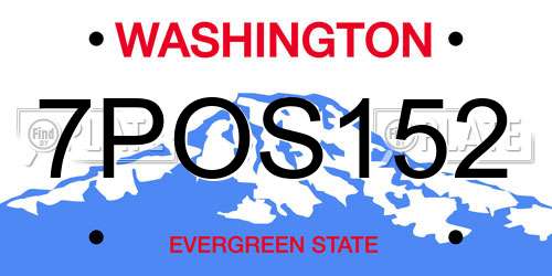 7POS152 Washington License Plate