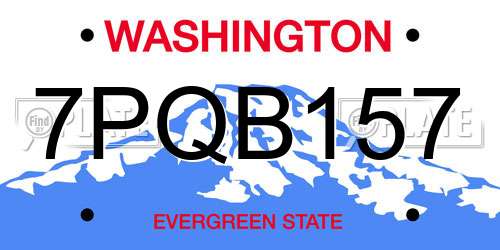 7PQB157 Washington License Plate