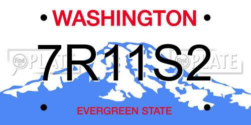 7R11S2 Washington License Plate
