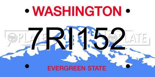 7RI152 Washington License Plate