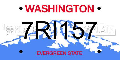 7RI157 Washington License Plate