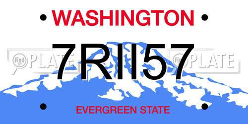7RII57 Washington License Plate