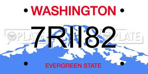 7RII82 Washington License Plate