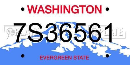 7S36561 Washington License Plate