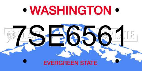 7SE6561 Washington License Plate