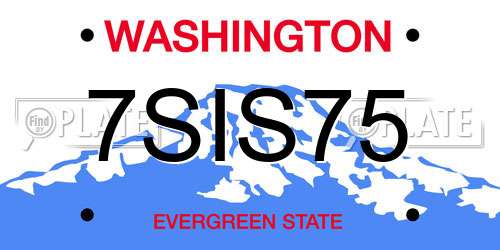 7SIS75 Washington License Plate