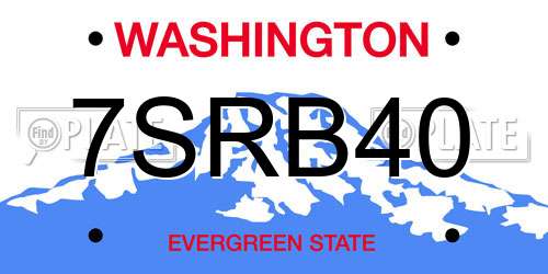7SRB40 Washington License Plate