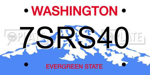 7SRS40 Washington License Plate