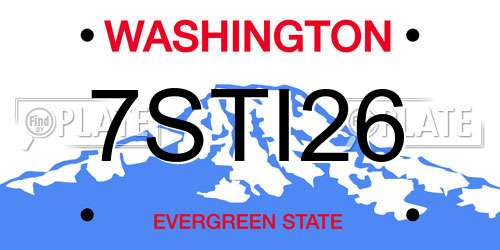 7STI26 Washington License Plate