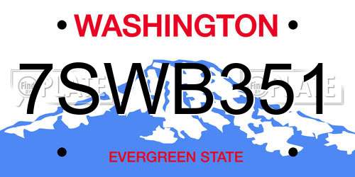 7SWB351 Washington License Plate