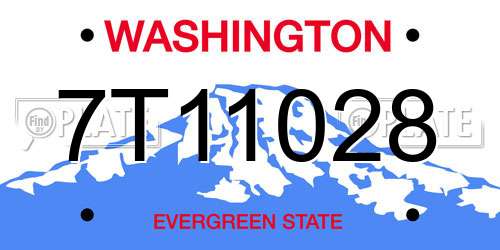 7T11028 Washington License Plate
