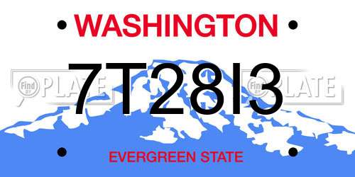 7T28I3 Washington License Plate