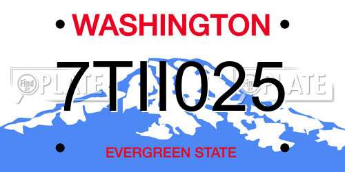 7TII025 Washington License Plate