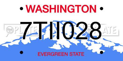 7TII028 Washington License Plate