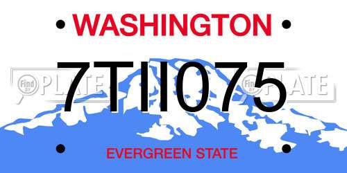 7TII075 Washington License Plate
