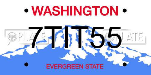 7TIT55 Washington License Plate